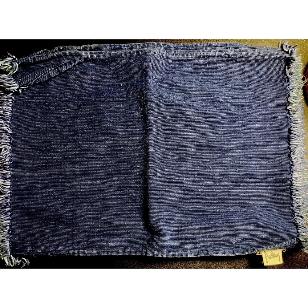 4 Audrey Cotton Placemats Hand Woven Made in India‎ Blue